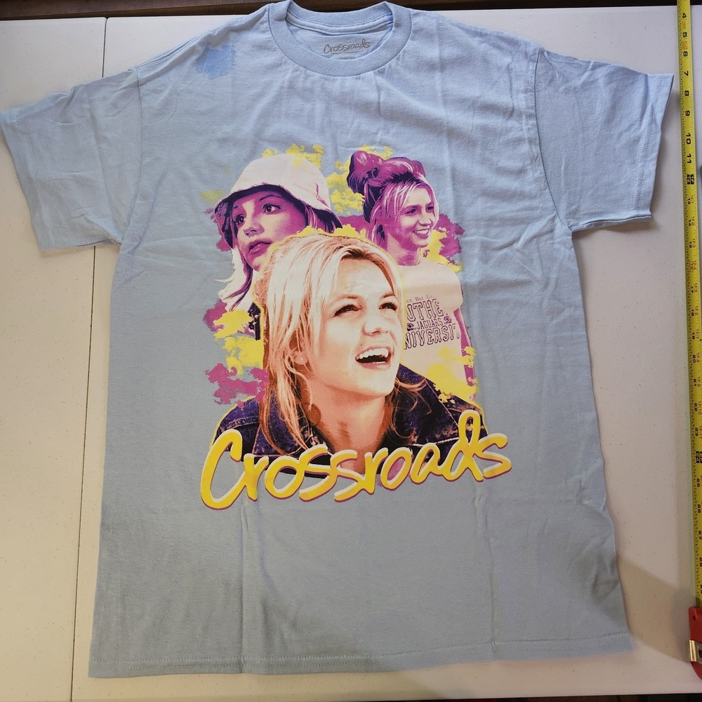Britney Spears Crossroads Movie Graphic T-Shirt Blue Medium Y2K NWT Flaw
